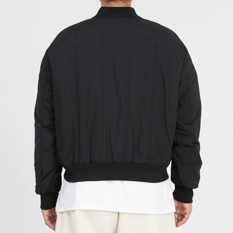 Reversible Bomber Jacket - Black Quilted Recycled Nylon WR – s.k.