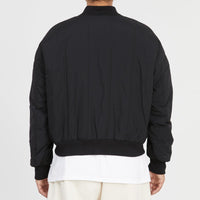 Reversible Bomber Jacket - Black Quilted Recycled Nylon WR