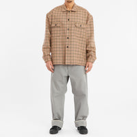 Park Shirt/Jacket - MOON Purple Plaid Tweed Wool
