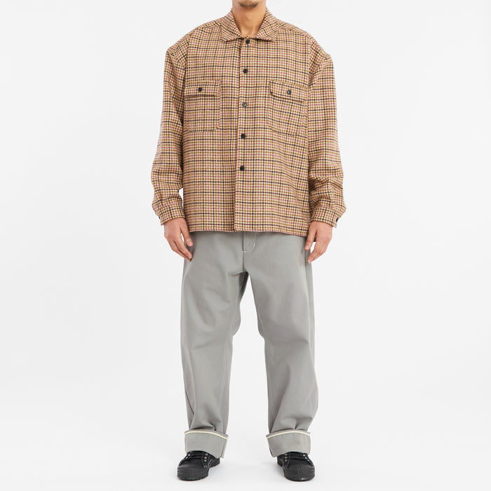 Park Shirt/Jacket - MOON Purple Plaid Tweed Wool