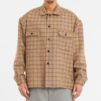 Park Shirt/Jacket - MOON Purple Plaid Tweed Wool