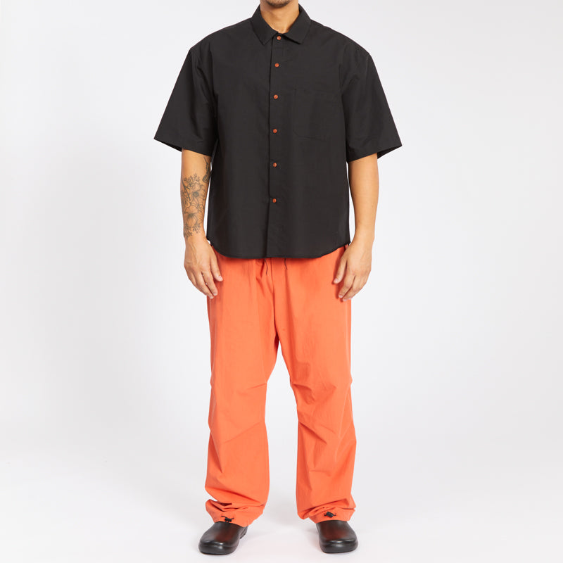 Sage Shirt - Black Coated Linen Cotton