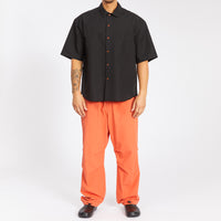Sage Shirt - Black Coated Linen Cotton