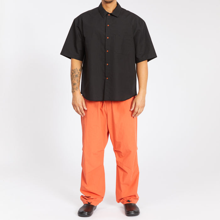 Sage Shirt - Black Coated Linen Cotton