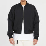 Reversible Bomber Jacket - Black Quilted Recycled Nylon WR