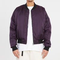 Reversible Bomber Jacket - Black Quilted Recycled Nylon WR
