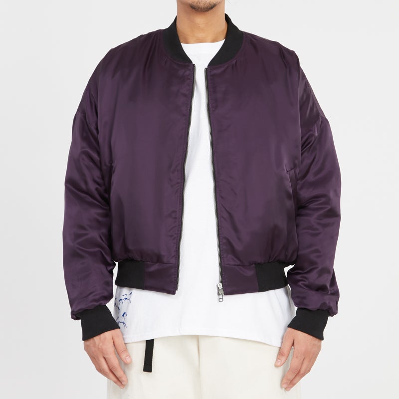 Reversible Bomber Jacket - Black Quilted Recycled Nylon WR