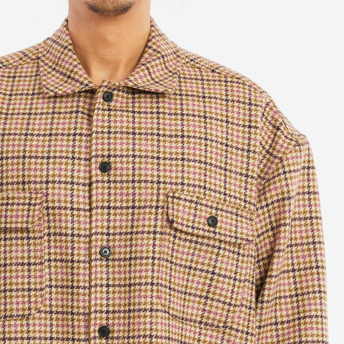 Park Shirt/Jacket - MOON Purple Plaid Tweed Wool