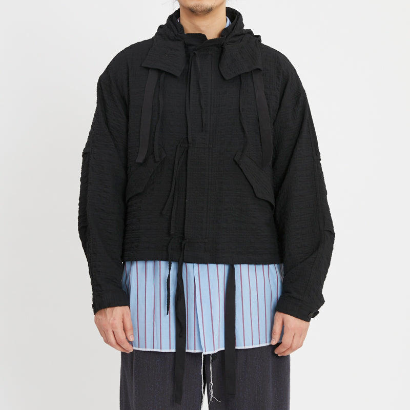 Chopped Fish Jacket - Black Puckered