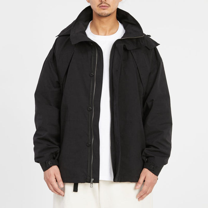 Column Jacket - Black Waxed Cotton/Nylon WR