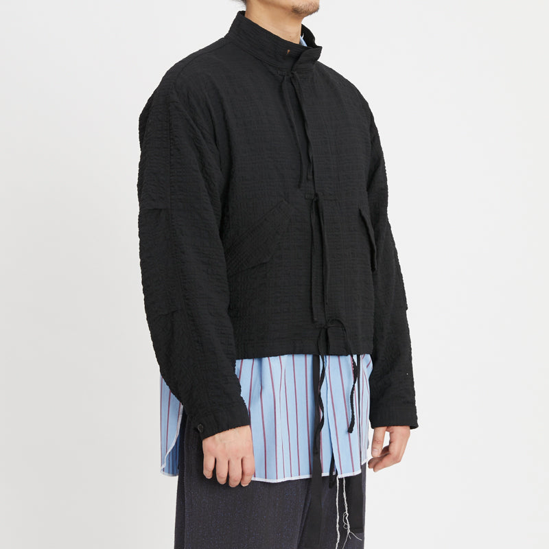 Chopped Fish Jacket - Black Puckered