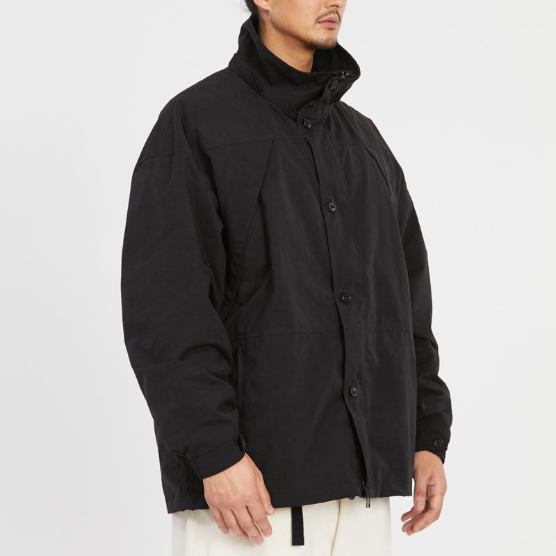 Column Jacket - Black Waxed Cotton/Nylon WR