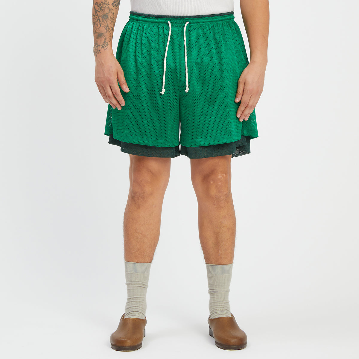 Reversible Ball Short - Kelly & Forest Green Mesh