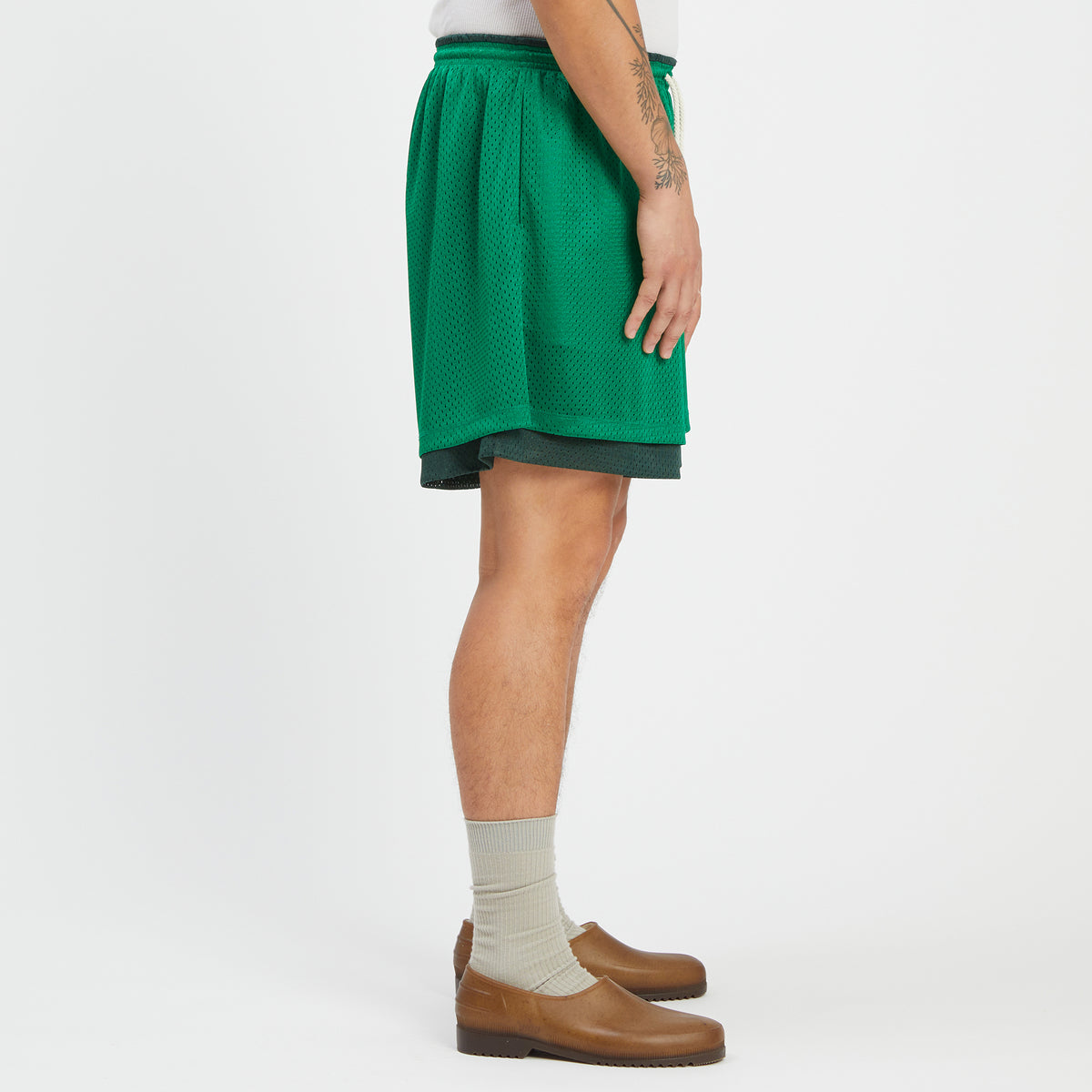 Reversible Ball Short - Kelly & Forest Green Mesh