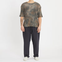 Short Sleeve Ribbed T-shirt - Grey Tie-Dye