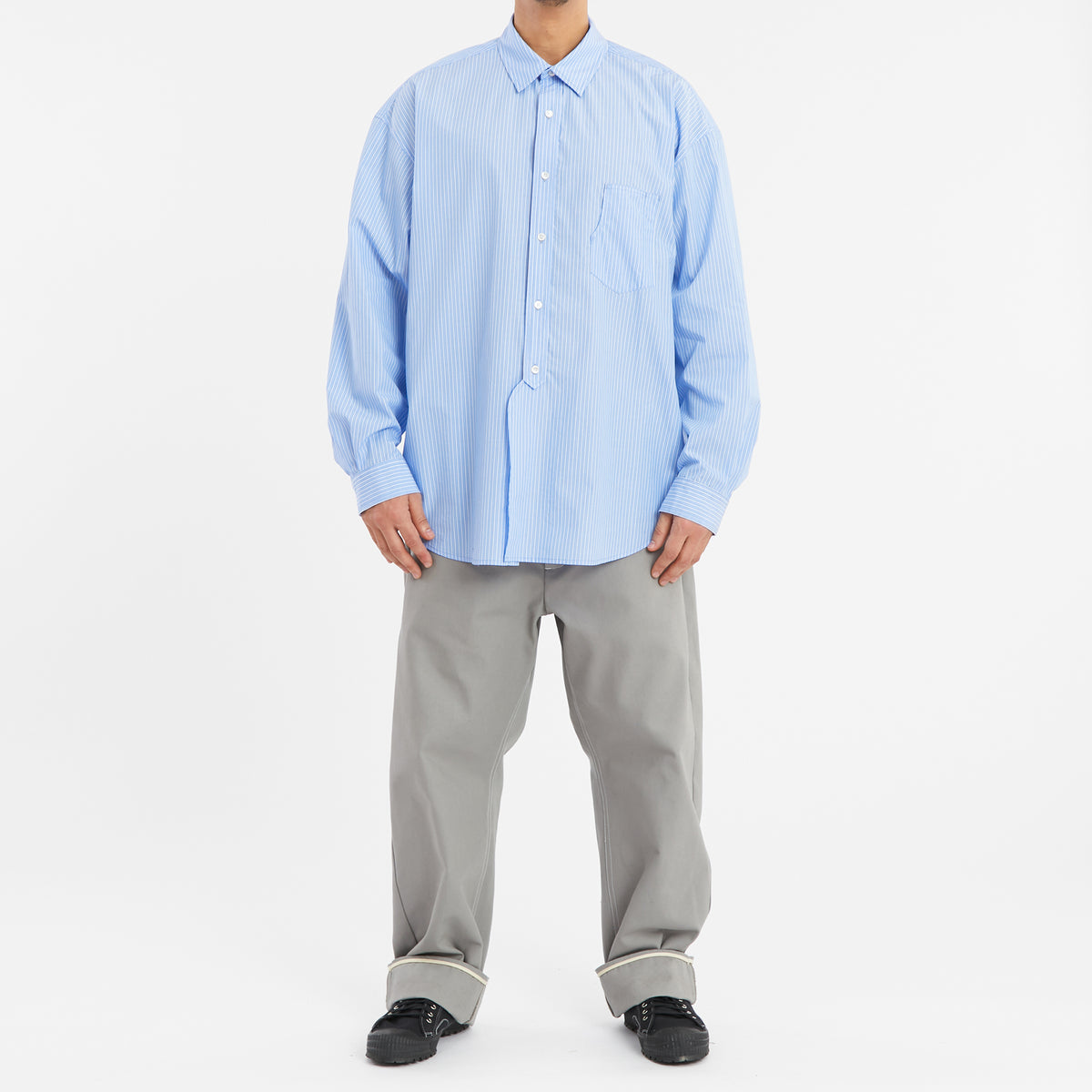 Savant Shirt - Blue & White Striped Cotton