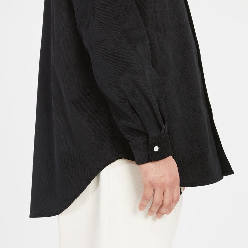 Dexter Shirt - Black Thin Wale Cotton Corduroy