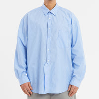 Savant Shirt - Blue & White Striped Cotton