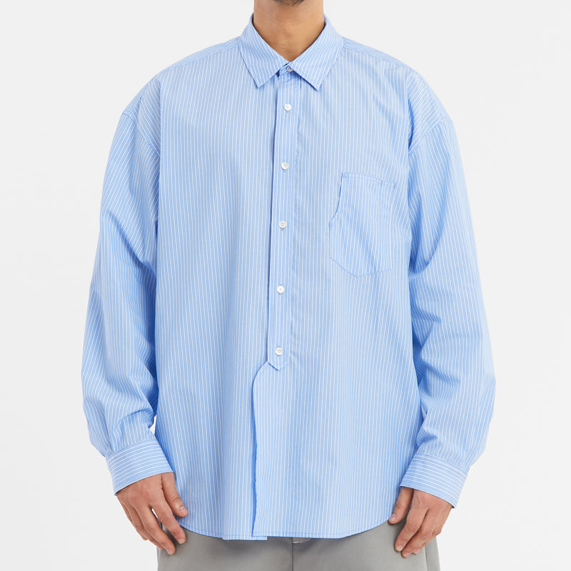 Savant Shirt - Blue & White Striped Cotton