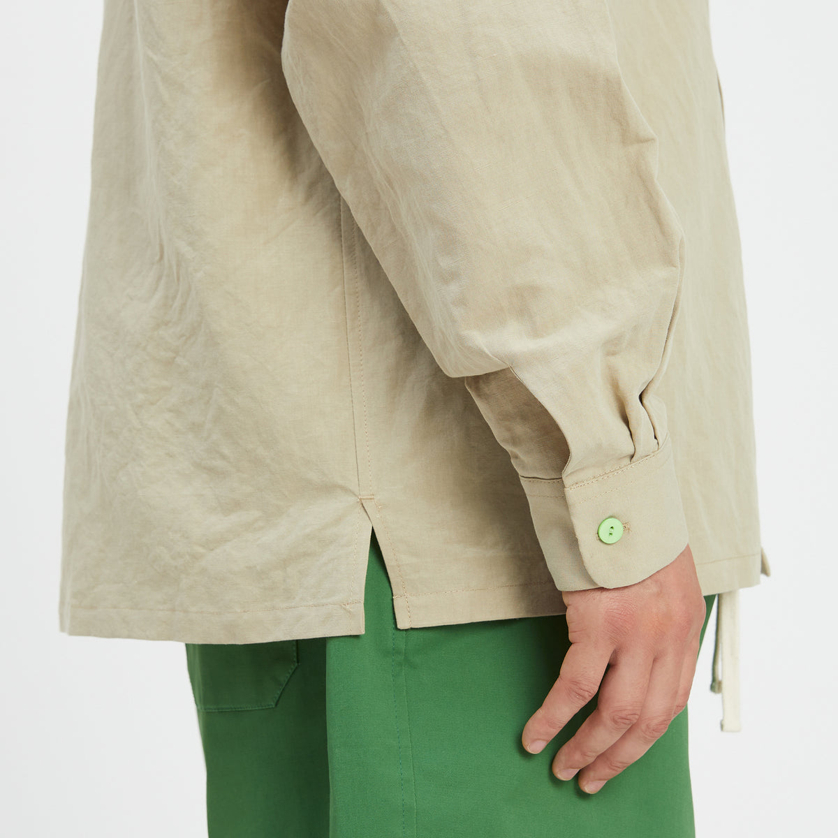 Warrick Shirt - Beige Linen/Cotton