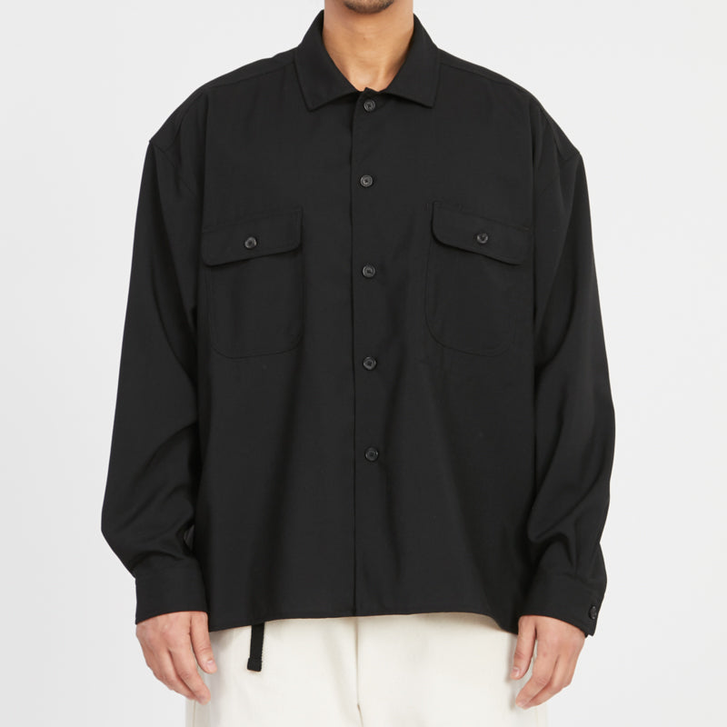 Park Shirt/Jacket - Black Tropical Wool
