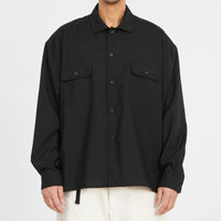 Park Shirt/Jacket - Black Tropical Wool