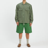 Warrick Shirt - Olive Cotton