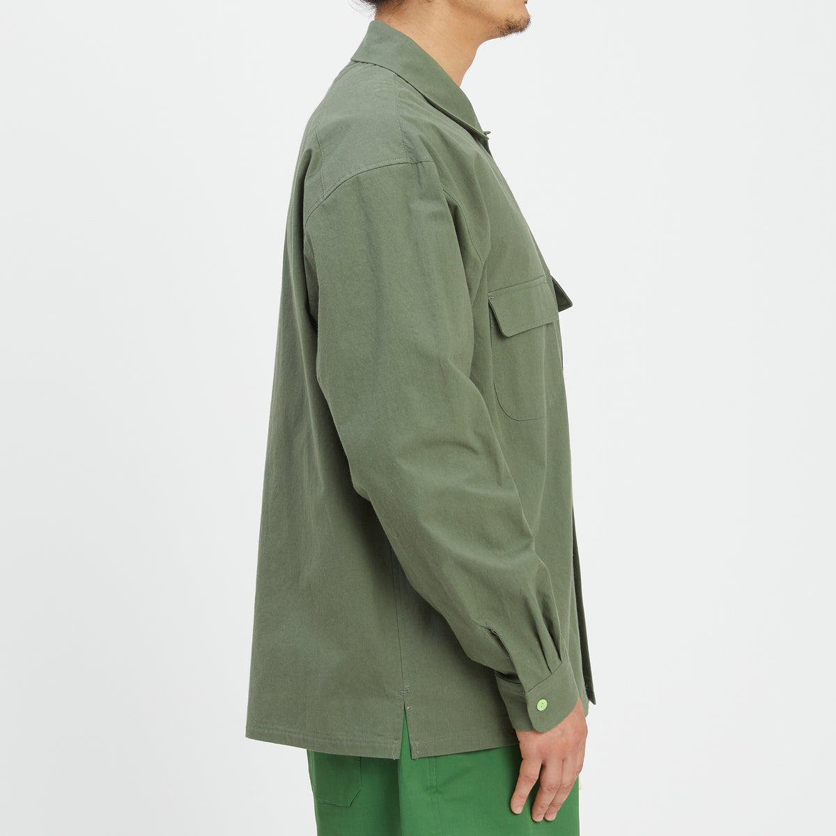 Warrick Shirt - Olive Cotton