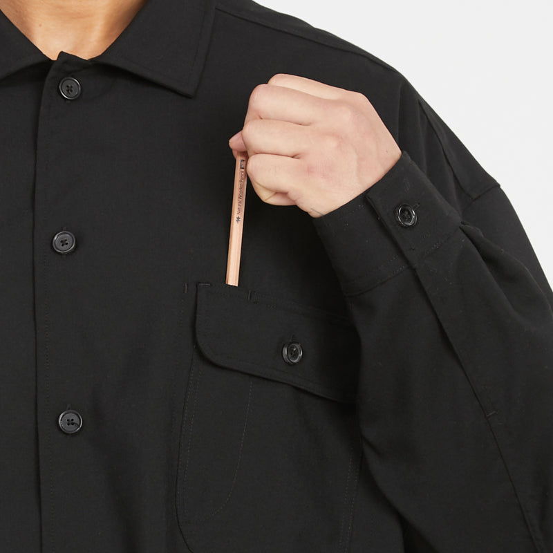 Park Shirt/Jacket - Black Tropical Wool