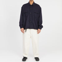 Park Shirt/Jacket - Navy Camel Hair