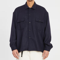 Park Shirt/Jacket - Navy Camel Hair