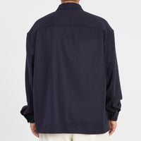 Park Shirt/Jacket - Navy Camel Hair