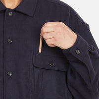 Park Shirt/Jacket - Navy Camel Hair