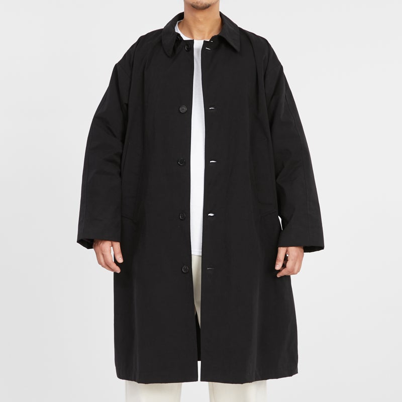 Mountain Trench Coat - Black Waxed Cotton/Nylon WR