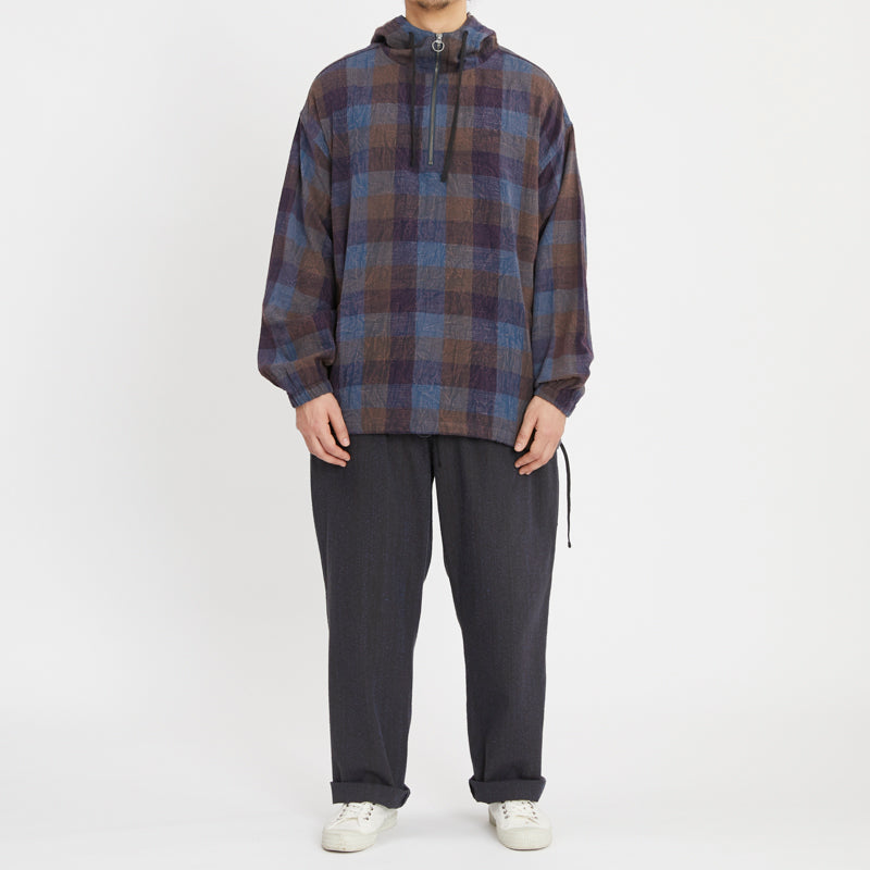 Pod Pullover Jacket - Blue & Purple Plaid