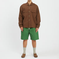 Warrick Shirt - Brown Puckered Cotton