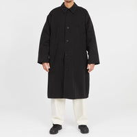 Mountain Trench Coat - Black Waxed Cotton/Nylon WR