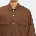 Warrick Shirt - Brown Puckered Cotton