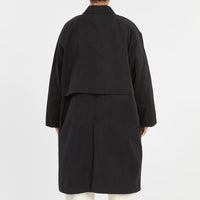Mountain Trench Coat - Black Waxed Cotton/Nylon WR
