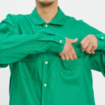 Warrick Shirt - Kelly Green Linen/Rayon