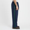 Saunter Pant - Navy Cotton Fleece w/ Green Fringe
