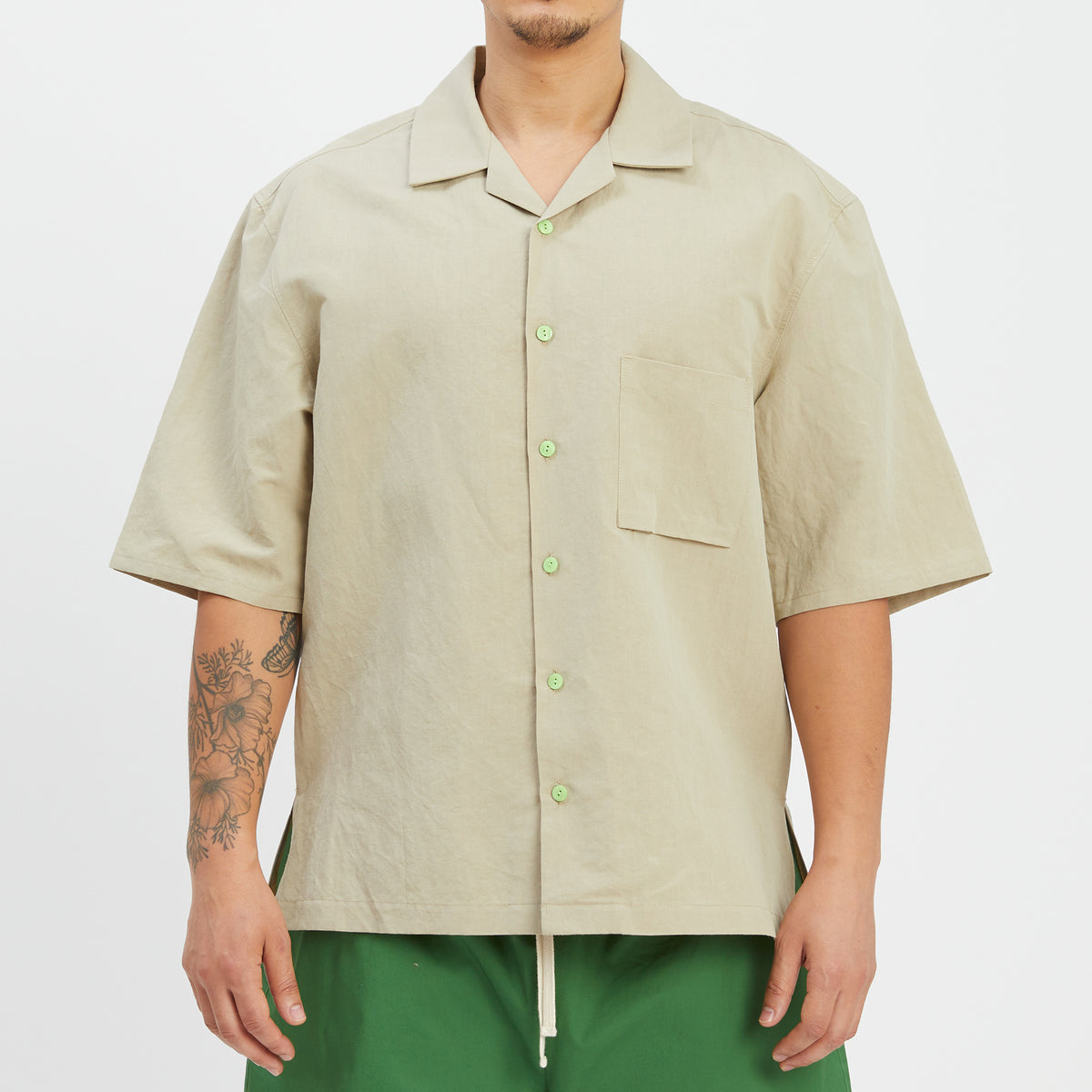 Aloha Shirt - Beige Linen / Cotton