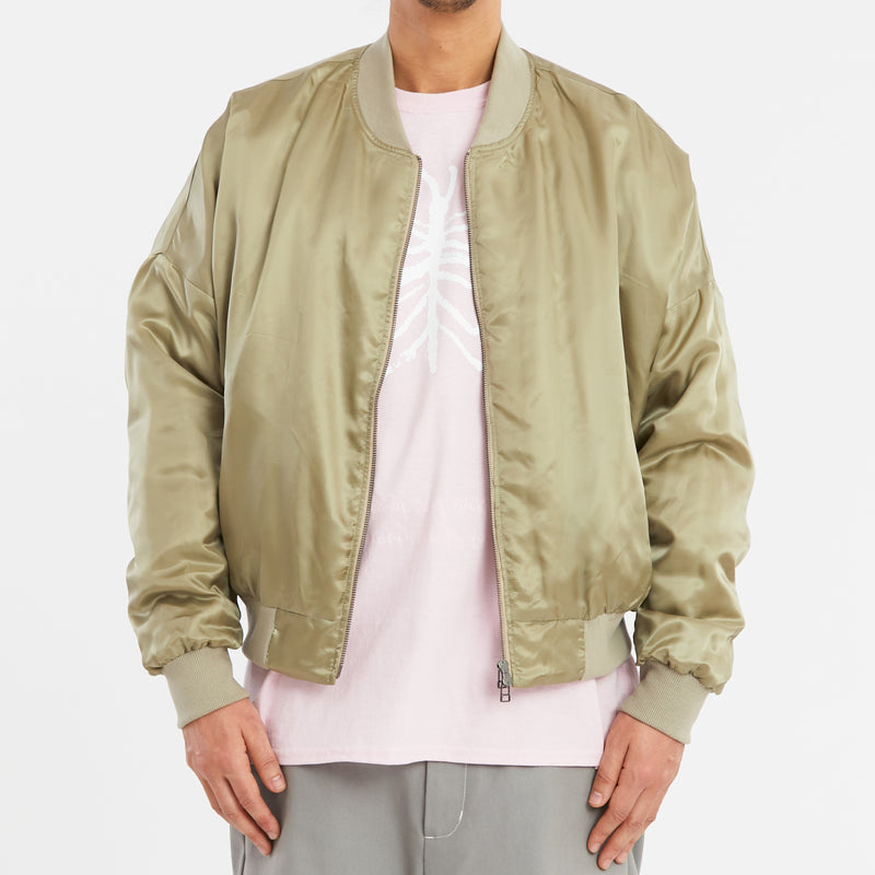 Reversible Bomber Jacket - Tan Quilted Recycled Nylon WR