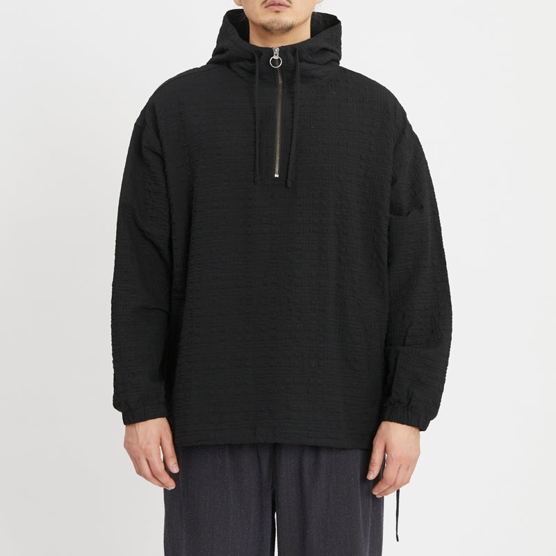 Pod Pullover Jacket - Black Puckered