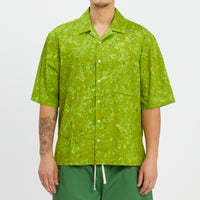 Aloha Shirt - Green Marble Cotton
