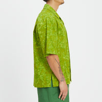 Aloha Shirt - Green Marble Cotton