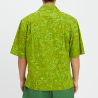 Aloha Shirt - Green Marble Cotton