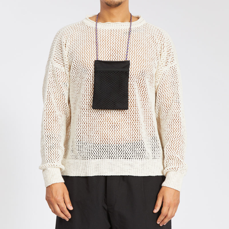 Satchel Necklace - Black Coated Linen/Cotton