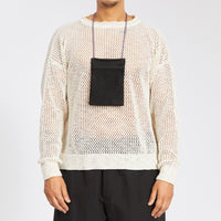 Satchel Necklace - Black Coated Linen/Cotton