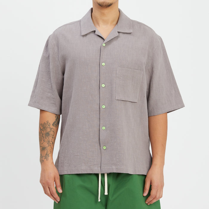 Aloha Shirt - Grey Ramie